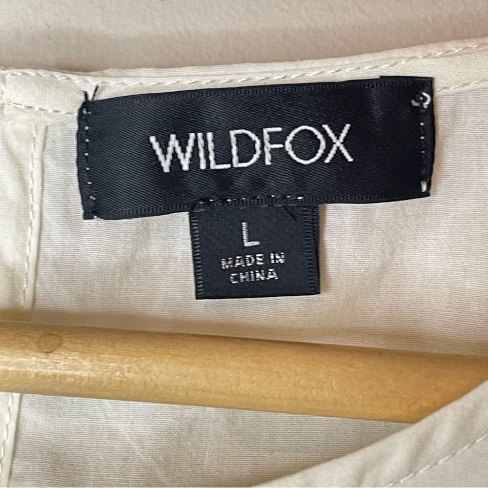NWT WILDFOX Ivory Cotton Ruffle Flutter Sleeve Top, Large - Picture 5 of 9
